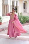 13MODERN GOLD CRUSH SEQUENCE & ZARI EMBROIDERY WORK GOWN WITH DUPATTA FESTIVE WEAR WHOLESALE PRICE ETHNIC GARMENT (3)