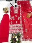 13NEW ARRIVAL GEORGETTE EMBROIDERY SEQUENCE WORK TOP PALAZZO WITH DUPATTA FESTIVE WEAR WHOLESALE PRICE ETHNIC GARMENT (21)