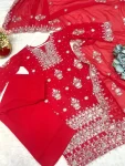 13NEW ARRIVAL GEORGETTE EMBROIDERY SEQUENCE WORK TOP PALAZZO WITH DUPATTA FESTIVE WEAR WHOLESALE PRICE ETHNIC GARMENT (21)