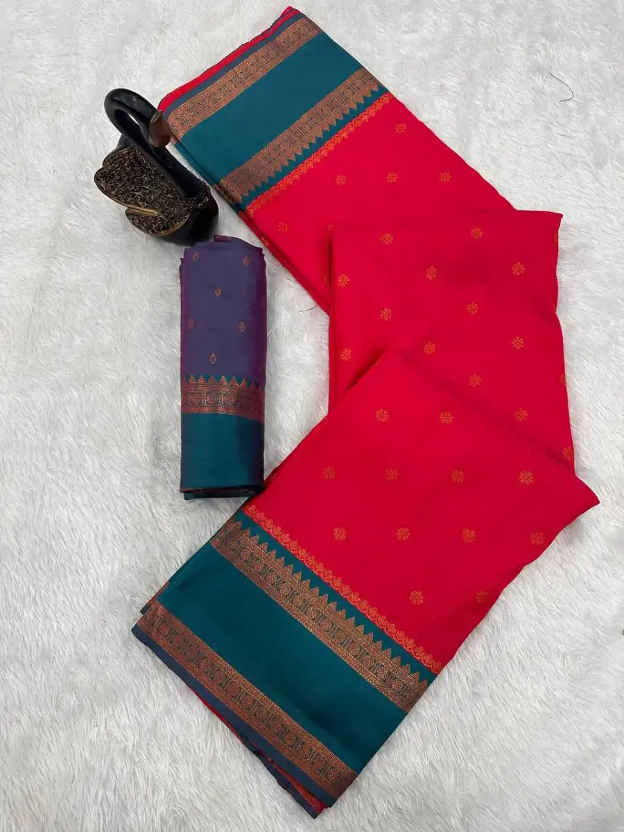 13NEW ARRIVAL TWO TONE SILK ZARI MOTIFS WITH WOVEN CONTRAST ZARI PALLU AND BORDER WORK SAREE WITH UNSTITCHED BLOUSE FESTIVE WEAR WHOLESALE PRICE ETHNIC GARMMENT (17)