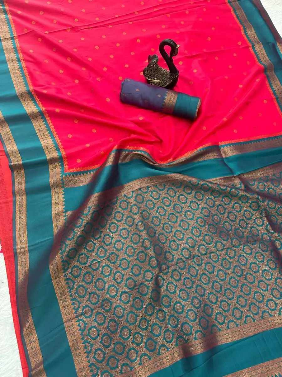 13NEW ARRIVAL TWO TONE SILK ZARI MOTIFS WITH WOVEN CONTRAST ZARI PALLU AND BORDER WORK SAREE WITH UNSTITCHED BLOUSE FESTIVE WEAR WHOLESALE PRICE ETHNIC GARMMENT (18)