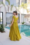 14DESIGNER HO FABRIC SEQUENCE & ZARI WITH PIPE BEADS EMBROIDERY WORK GOWN FESTIVE WEAR WHOLESALE PRICE ETHNIC GARMENT (5)