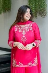 14MODERN NATURAL CREPE EMBROIDERY WORK TOP PALAZZO WITH DUPATTA FESTIVE WEAR WHOLESALE PRICE ETHNIC GARMENT (22)