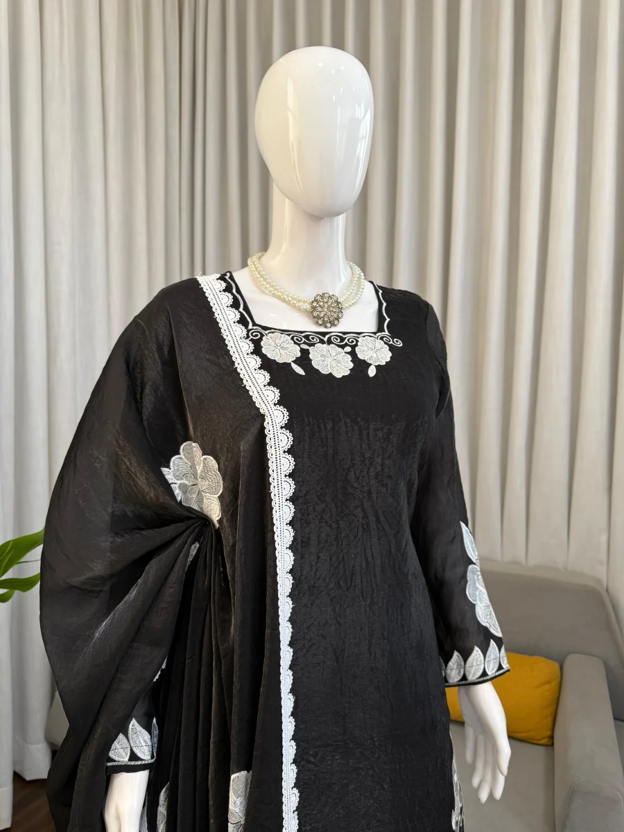 15NEW ARRIVAL FENDY SILK THREAD WITH SEQUENCE WORK TOP PALAZZO WITH DUPATTA FESTIVE WEAR WHOLESALE PRICE ETHNIC GARMENT (1)