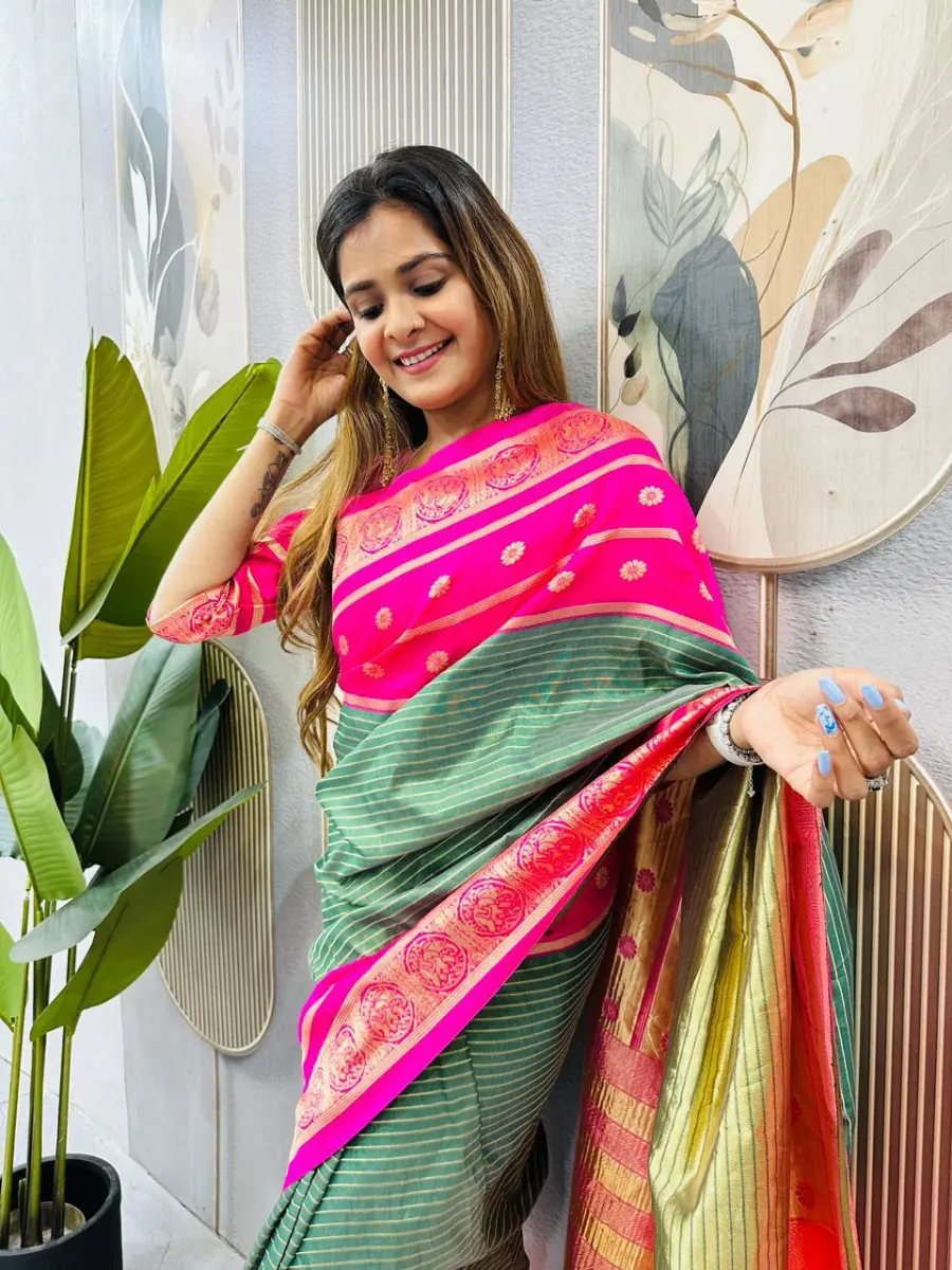 16FANCY MYSORE SILK JACQUARD WORK GOWN SAREE FESTIVE WEAR WHOLESALE PRICE ETHNIC GARMENT (12)
