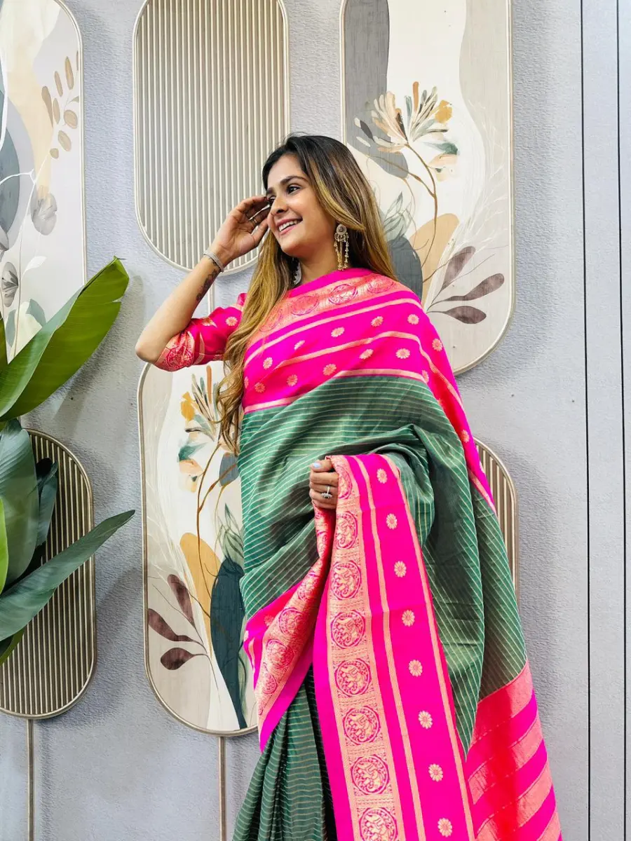 16FANCY MYSORE SILK JACQUARD WORK GOWN SAREE FESTIVE WEAR WHOLESALE PRICE ETHNIC GARMENT (6)
