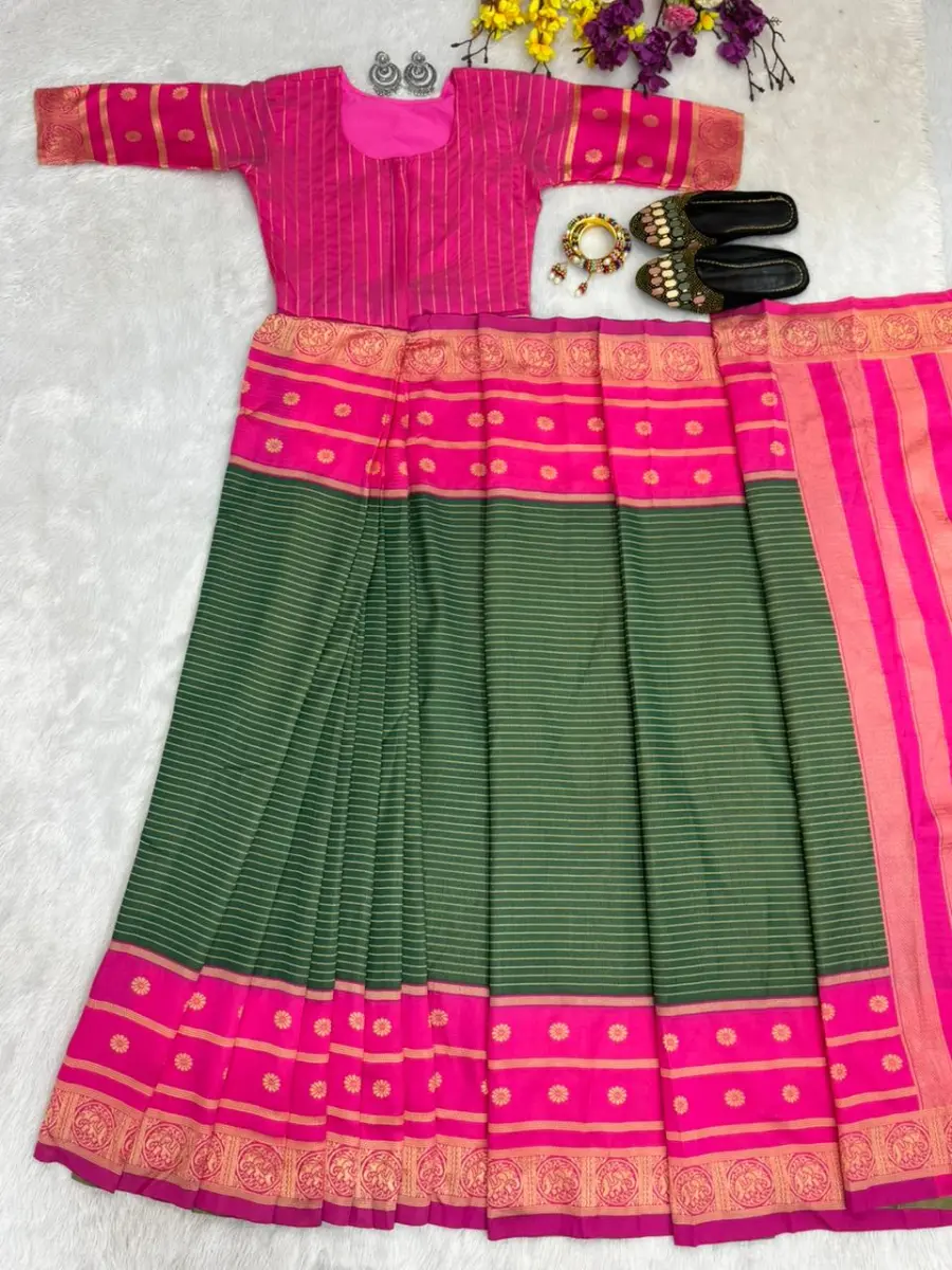 16FANCY MYSORE SILK JACQUARD WORK GOWN SAREE FESTIVE WEAR WHOLESALE PRICE ETHNIC GARMENT (8)