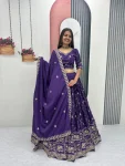 16MODERN CREPE SILK EMBROIDERY THREAD & SEQUENCE WORK LEHENGA CHOLI WITH DUPATTA WEDDING WEAR WHOLESALE PRICE ETHNIC GARMENT (23)