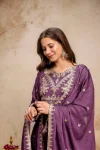 18MODERN RANGOLI CRUSH EMBROIDERY AND SEQUENCE WORK GOWN WITH DUPATTA WEDDING WEAR WHOLESLE PRICE ETHNIC GARMENT (25)