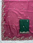 18MODERN RANGOLI SILK EMBROIDERY WORK LACE BORDER SAREE WITH UNSTITCHED BLOUSE WEDDING WEAR WHOLESALE PRICE ETHNIC GARMENT (7)