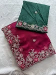18MODERN RANGOLI SILK EMBROIDERY WORK LACE BORDER SAREE WITH UNSTITCHED BLOUSE WEDDING WEAR WHOLESALE PRICE ETHNIC GARMENT (7)