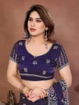 19DESIGNER CHIFFON SILK EMBROIDERY CUTWORK WORK WITH SWAROVSKI WORK SAREE WITH UNSTITCHED BLOUSE WEDDING WEAR WHOLESALE PRICE ETHNIC GARMENT (14)