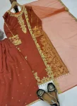 19DESIGNER ROMAN SILK EMBROIDERY CHAIN SEQUENCE WITH LACE BORDER WORK TOP PALAZZO WITH DUPATTA FESTIVE WEAR WHOLESALE PRICE ETHNIC GARMENT (5)