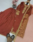 19DESIGNER ROMAN SILK EMBROIDERY CHAIN SEQUENCE WITH LACE BORDER WORK TOP PALAZZO WITH DUPATTA FESTIVE WEAR WHOLESALE PRICE ETHNIC GARMENT (5)