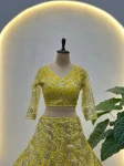 1DESIGNER BUTTERFLY NET SEQUENCE AND CODING EMBROIDERY WORK LEHENGA CHOLI WITH DUPATTA RECEPTION WEAR WHOLESALE PRICE ETHNIC GARMENT (4)