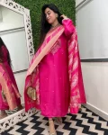 1DESIGNER CHANDERI COTTONEMBROIDERY WORK TOP BOTTOM WITH DUPATTA FESTIVE WEAR WHOLESALE PRICE ETHNIC GARMENT (15)