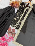 1DESIGNER FENDY SILK EMBROIDERY SEQUENCE & CODING DORI WITH RIVET MOTI WORK TOP PALAZZO WITH DUPATTA FESTIVE WEAR WHOLESALE PRICE ETHNIC GARMENT (13)