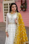 1DESIGNER GEORGETTE EMBROIDERY SEQUENCE WORK WITH FANCY BORDER GOWN BOTTOM WITH DUPATTA FESTIVE WEAR WHOLESALE PRICE ETHNIC GRAMENT (28)