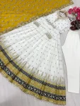 1DESIGNER GEORGETTE EMBROIDERY SEQUENCE WORK WITH FANCY BORDER GOWN BOTTOM WITH DUPATTA FESTIVE WEAR WHOLESALE PRICE ETHNIC GRAMENT (28)