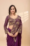 1DESIGNER GEORGETTE EMBROIDERY THREAD & SEMI BEADS WORK READY TO WEAR WHOLESALE PRICE ETHNIC GARMENT (23)