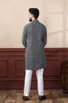 1DESIGNER KHADI SILK SEQUENCE EMBROIDERY CHIKANKARI WORK MEN’S ONLY KURTA FESTIVE WEAR WHOLESALE PRICE ETHNIC GARMENT (10)