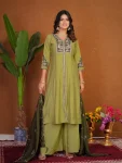 1DESIGNER ROMAN SILK MULTI EMBROIDERY THREAD WITH BEAUTIFUL HAND WORK TOP PALAZZO WITH DUPATTA FESTIVE WEAR WHOLESALE PRICE ETHNIC GARMENT (6)