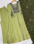 1DESIGNER ROMAN SILK MULTI EMBROIDERY THREAD WITH BEAUTIFUL HAND WORK TOP PALAZZO WITH DUPATTA FESTIVE WEAR WHOLESALE PRICE ETHNIC GARMENT (6)
