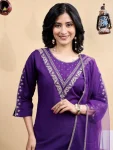 1FANCY BLEND COTTON EMBROIDERY WORK TOP BOTTOM WITH DUPATTA FESTIVE WEAR WHOLESALE PRICE ETHNIC GARMENT (11)