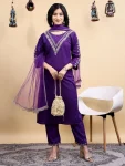 1FANCY BLEND COTTON EMBROIDERY WORK TOP BOTTOM WITH DUPATTA FESTIVE WEAR WHOLESALE PRICE ETHNIC GARMENT (11)