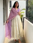 1FANCY CHINON SILK EMBROIDERY SEQUENCE WORK GOWN WITH DUPATTA FESTIVE WEAR WHOLESALE PRICE ETHNIC GARMENT (10)