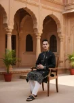 1FANCY COTTON EMBROIDERY WORK MEN’S KURTA PAYJAMA FESTIVE WEAR WHOLESALE PRICE ETHNIC GARMENT (2)
