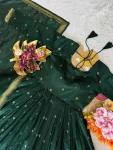 1FANCY HANDLOOK COTTON ZARI WEAVING BUTTI WORK GOWN WITH DUPATTA FESTIVE WEAR WHOLESALE PRICE ETHNIC GARMENT (16)
