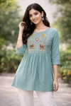 1FANCY RAYON EMBROIDERY WORK ONLY TOP DAILY WEAR WHOLESALE PRICE ETHNIC GARMENT (5)