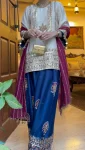 1FANCY SILK EMBROIDERY SEQUENCE WITH LACE BORDER WORK TOP PALAZZO WITH DUPATTA FESTIVE WEAR WHOLESALE PRICE ETHNIC GARMENT (17)