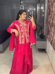 1MODERN CHINON SILK MULTI THREAD EMBROIDERY WITH SEQUENCE WORK TOP LEHENGA WITH DUPATTA FESTIVE WEAR WHOLESALE PRICE ETHNIC GARMENT (12)