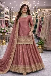 1MODERN FENDY SILK EMBROIDERY SEQUENCE WORK TOP LEHENGA WITH DUPATTA WEDDING WEAR WHOLESALE PRICE ETHNIC GARMENT (5)
