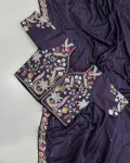 1MODERN RANGOLI SILK EMBROIDERY SEQUENCE WITH MULTI THREAD AND CUT WORK LACE SAREE WITH STITCHED BLOUSE WEDDING WEAR WHOLESALE PRICE ETHNIC GARMENT (22)