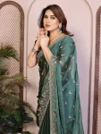 1MODERN RANGOLI SILK EMBROIDERY WORK LACE BORDER SAREE WITH UNSTITCHED BLOUSE FESTIVE WEAR WHOLESALE PRICE ETHNIC GARMENT (15)