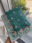 1MODERN RANGOLI SILK EMBROIDERY WORK LACE BORDER SAREE WITH UNSTITCHED BLOUSE FESTIVE WEAR WHOLESALE PRICE ETHNIC GARMENT (15)