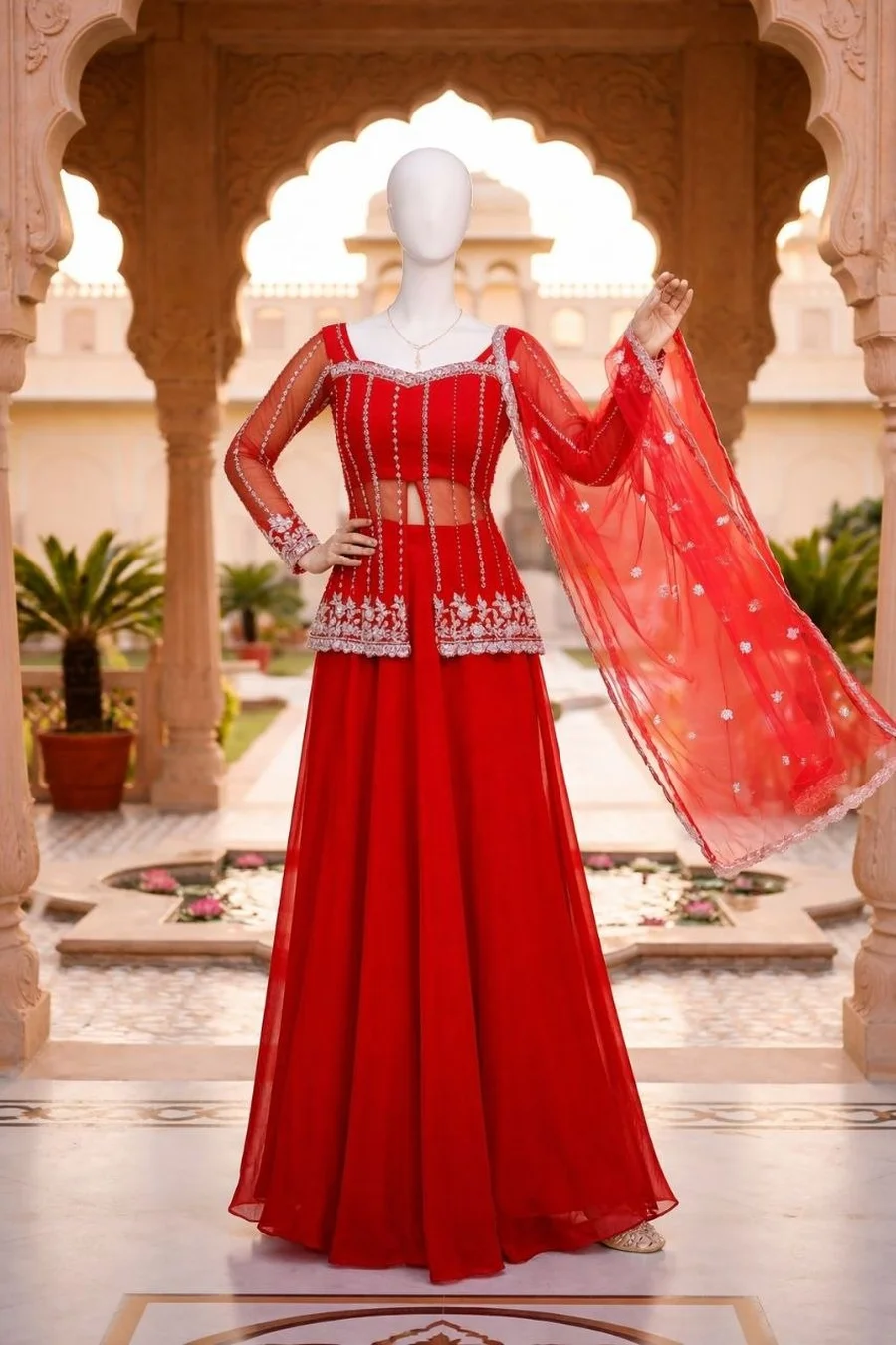 1MODERN RANGOLI SILK EMBROIDERY WORK LEHENGA KOTI WITH DUPATTA PARTY WEAR WHOLESALE PRICE ETHNIC GARMENT (7)