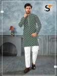 1MODERN RAYON CHIKAN WORK MEN’S KURTA PAYJAMA FESTIVE WEAR WHOLESALE PRICE ETHNIC GARMENT (15)