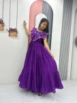 1MODERN ROMAN EMBROIDERY THREAD & KHATLI WORK GOWN FESTIVE WEAR WHOLESALE PRICE ETHNIC GARMENT (10)