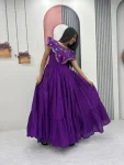 1MODERN ROMAN EMBROIDERY THREAD & KHATLI WORK GOWN FESTIVE WEAR WHOLESALE PRICE ETHNIC GARMENT (10)