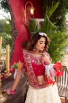 1MODERN VICHITRA EMBROIDERY THREAD WORK LEHNEGA CHOLI WITH KOTI PARTY WEAR WHOLESALE PRICE ETHNIC GARMENT (7)