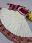 1MODERN VICHITRA EMBROIDERY THREAD WORK LEHNEGA CHOLI WITH KOTI PARTY WEAR WHOLESALE PRICE ETHNIC GARMENT (7)