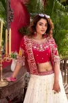 1MODERN VICHITRA EMBROIDERY THREAD WORK LEHNEGA CHOLI WITH KOTI PARTY WEAR WHOLESALE PRICE ETHNIC GARMENT (7)