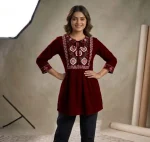1MOST PICKED RAYON EMBROIDERED WORK ONLY TOP DAILY WEAR WHOLESALE PRICE ETHNIC GARMENT (11)