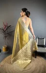 1NEW ARRIVAL BANARASI TISSUE SILK WEAVING ZARI WORK SAREE WITH UNSTITCHED BLOUSE FESTIVE WEAR WHOLESALE PRICE ETHNIC GARMENT (4)