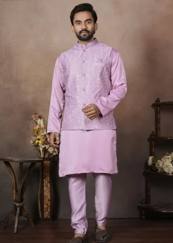 NEW ARRIVAL MALAI SATIN OLAIN KURTA PAYJAMA WITH HEAVY WORK KOTI BABY PINK