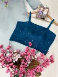 1NEW ARRIVAL ORGANZA BEAUTIFUL THREAD & SEQUENCE EMBROIDERY WORK TOP BLOUSE WITH BOTTOM PARTY WEAR WHOLESALE PRICE ETHNIC GARMENT (7)
